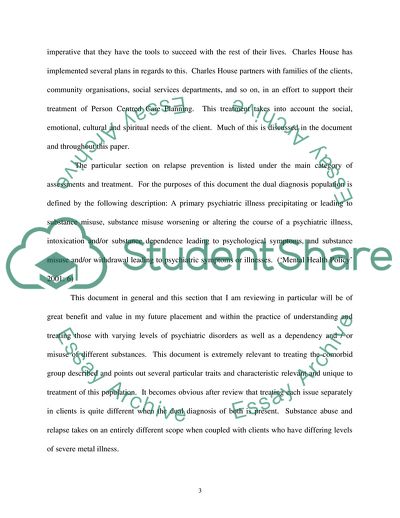 Dually Diagnosed Mentally Ill and Substance Misuse Population