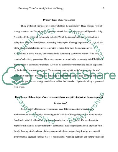 Examining Your Communitys Source of Energy