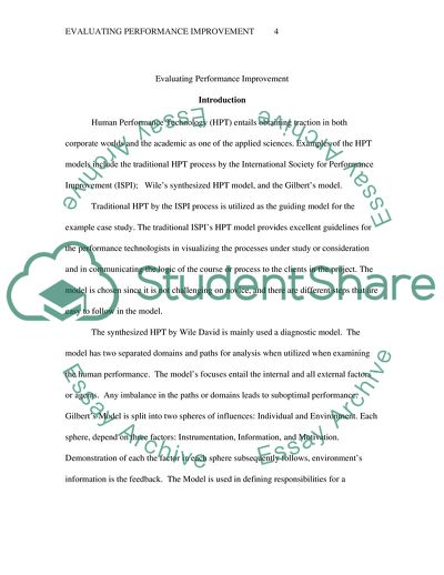 Evaluating Performance Improvement