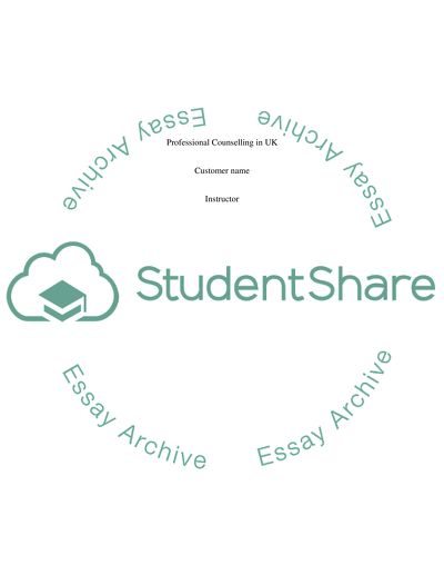 Professional Counselling in the UK