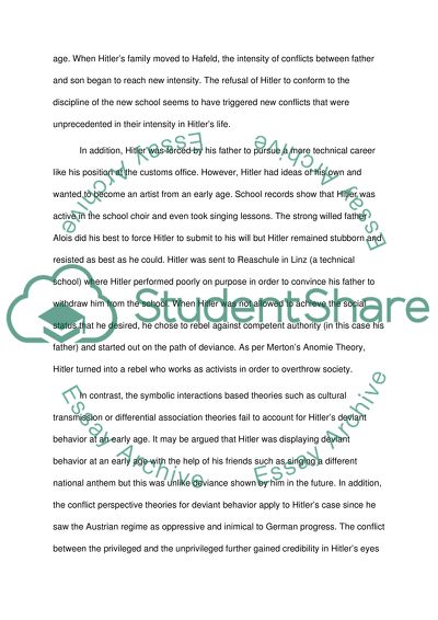Hitler Deviant Behavior Essay Example Topics And Well Written Hitler Deviant Behavior Best Essays In English also Research Essay Thesis Essay Mahatma Gandhi English