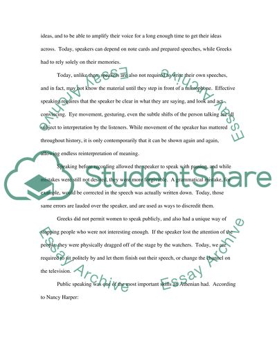 Changes in Public Speaking from Ancient Greece to Modernity