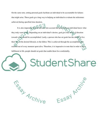 What should people set there goals in life