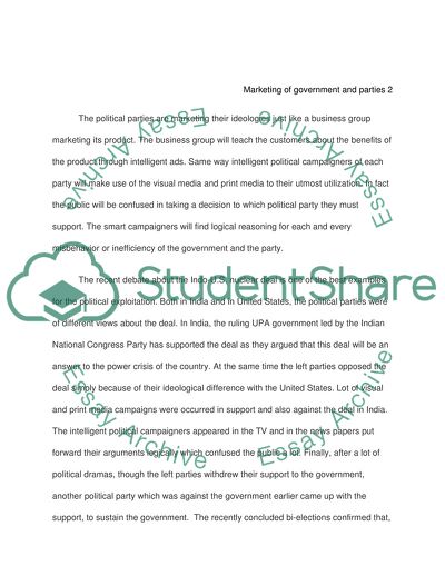 Role of Media in the Contemporary Marketing of Governments and Political Parties