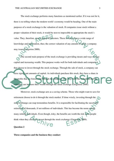 The Australian Securities Exchange
