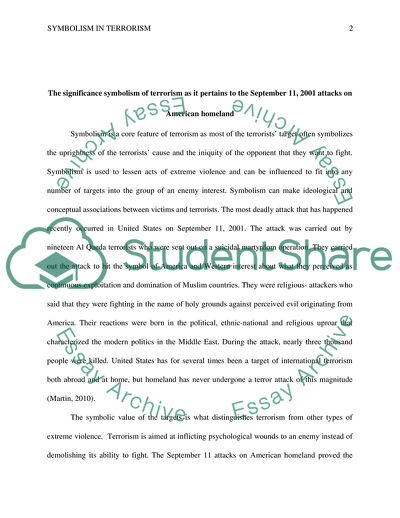 The Significance Symbolism of Terrorism