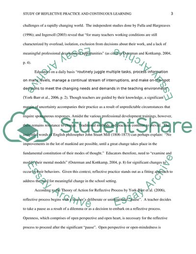 Study of Reflective Practice and Continuous Learning