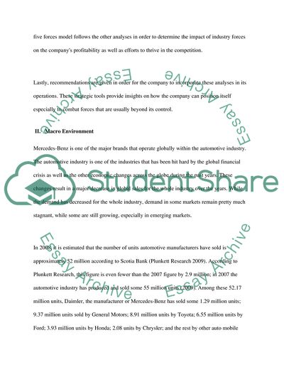 Mercedes-Benz Company and Its Macro Environment Brings