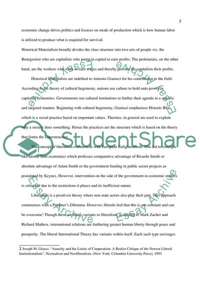 Historical Materialism and Liberal Approaches to Globalization