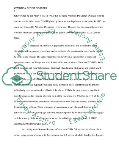 Attention Deficit Disorder