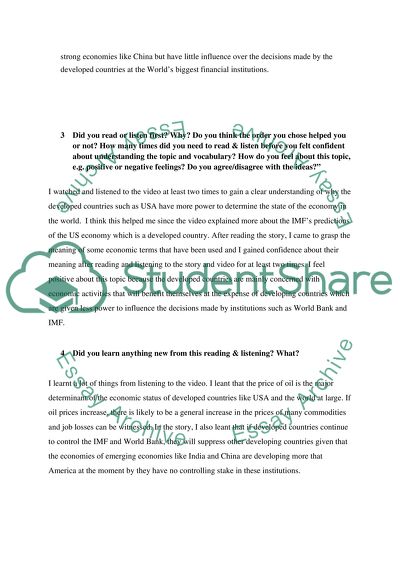 Developed Countries ( listening and reading, with vocabulary )