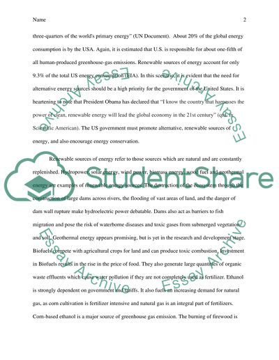 Extreme Importance of Alternative Energy Sources