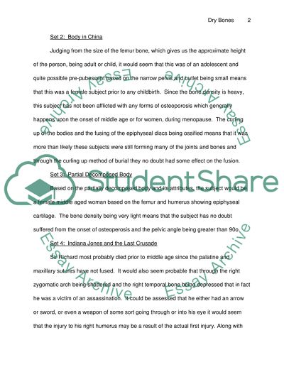 Analysis of Dry Bones