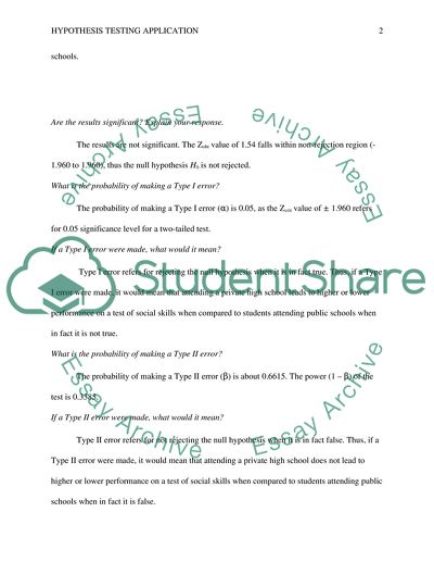 School Attending and Academic Performance Hypothesis Testing