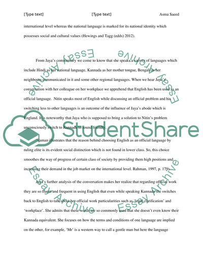 Code switching between English and other languages