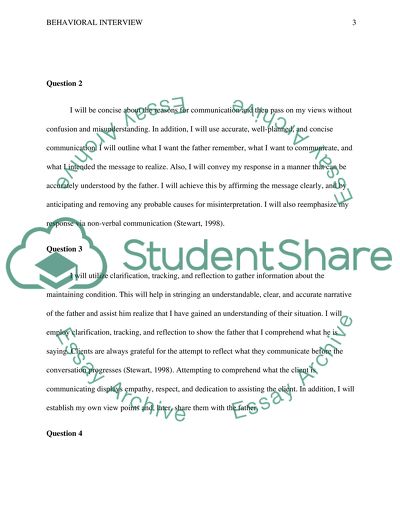 Behavioral interview