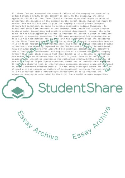 Medtronic as an MNE and Its Business Development Factors