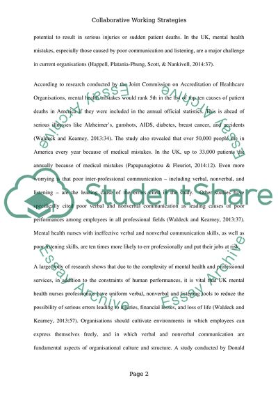 Communication within a Team: Affect Collaborative Working Strategies in Modern Healthcare Systems