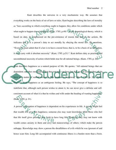 Immanuel Kants critique of happiness as an ethical principle