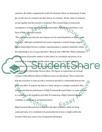 Why High Constraint Research is Needed to Determine Cause-and-Effect Relationships