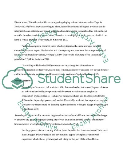 Cross Cultural Issues in Tourism and Hospitality