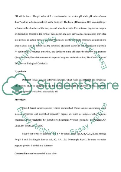 An Effect of an Acidic Fluid on Enzymatic Activity
