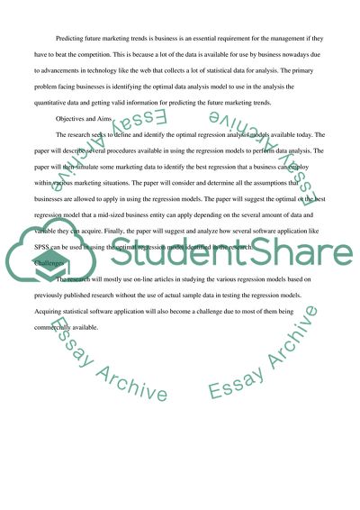 Regression Analysis Models for Marketing Decision Making
