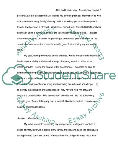 Self Assessment Project