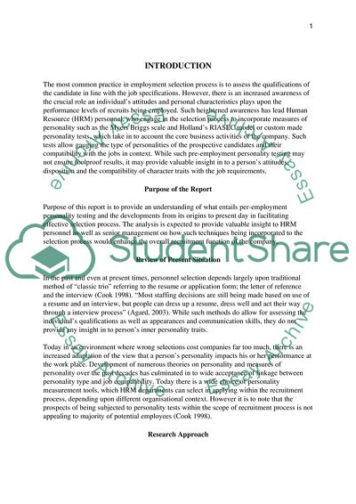The Value of Pre-Employment Personality Test Practice in Recruitment Process