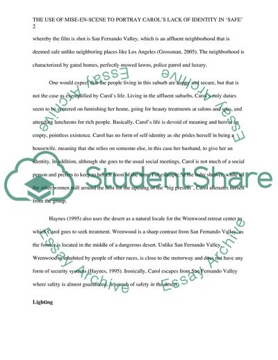 The Use of Mise-en-scene to Portray Carols Lack of Identity in Safe Film