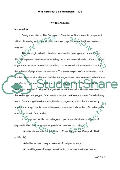 international trade assignment