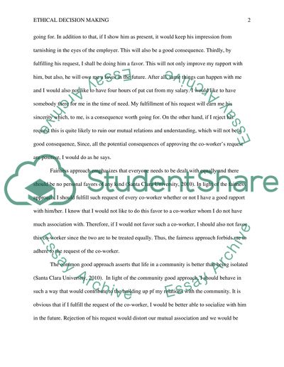 Workplace Ethics: Decision Making