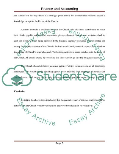 Internal Accounting Controls Church