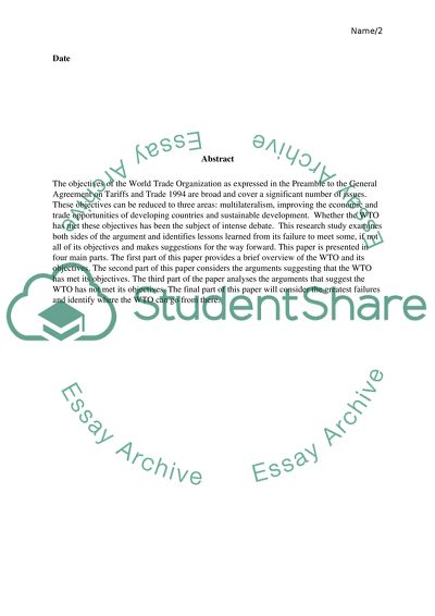 To What Extent Has the World Trade Organisation Achieved Its Objectives