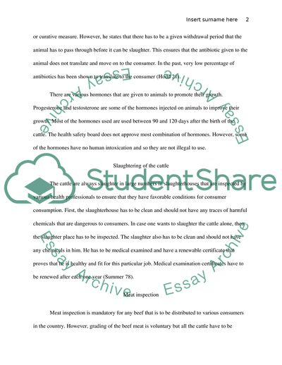 From Farm to Fork, the Route of Beef Meat