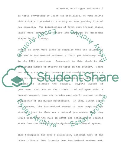 Islamism in Nubia and Egypt