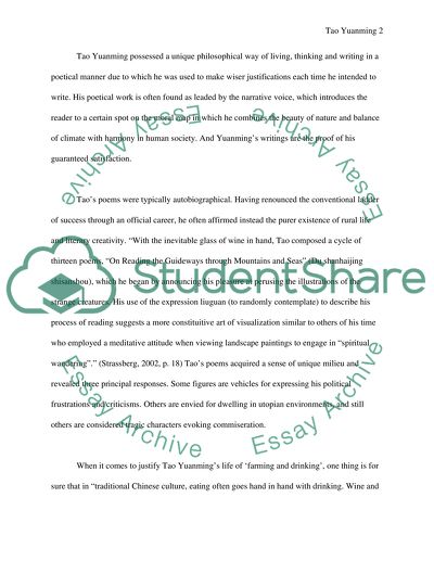 Chinese Literature: Poet Tao Yuanmings Philosophy About His Poetic Style And Lifestyle