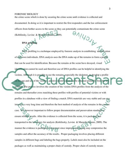 Forensic Biology and DNA Profiling