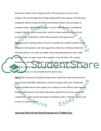 Financial Accounting Case: Octavan Construction Inc and Wendell Inc