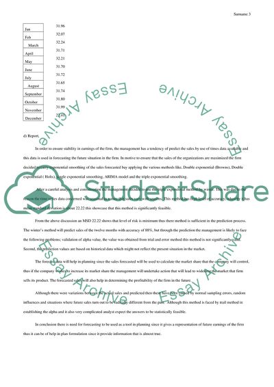 Business Forecasting regarding Seasonally Adjusted Sales