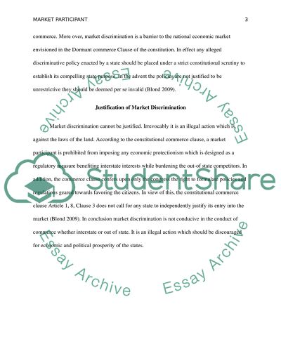 Market Participant and How It Loses Its Right to Discriminate out of State Business