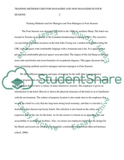 Training Methods Used In Four Seasons