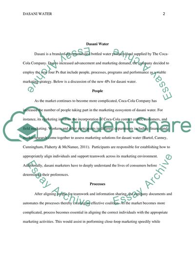 The new 4Ps for Dasani water