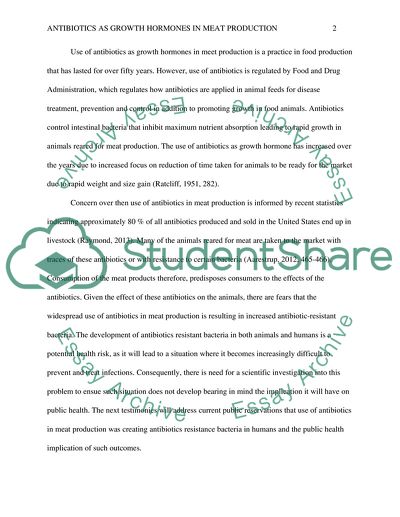 Antibiotics as Growth Hormones in Meat Production