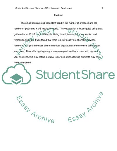 Relationship between Number of Enrollees and Number of Graduates of US Medical Schools