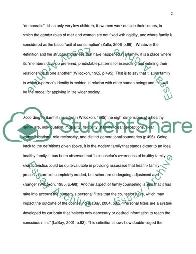 Personal Filters and Family Counseling