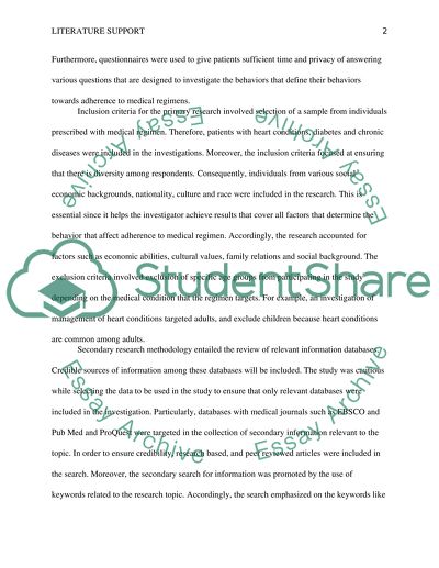 Literature Support Research Paper