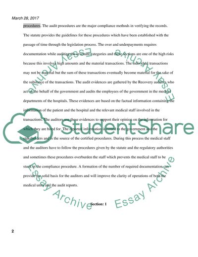 Medical Eligibility Bill and the Improvement of Audit Procedures