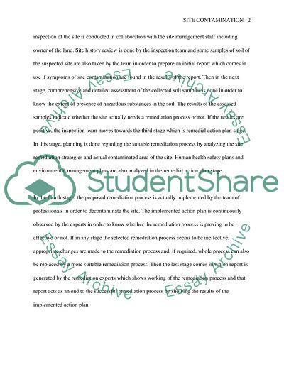 Contamination and Remediation