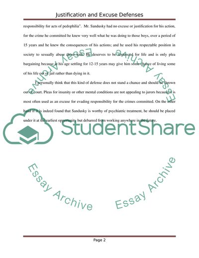 Justification and Excuses